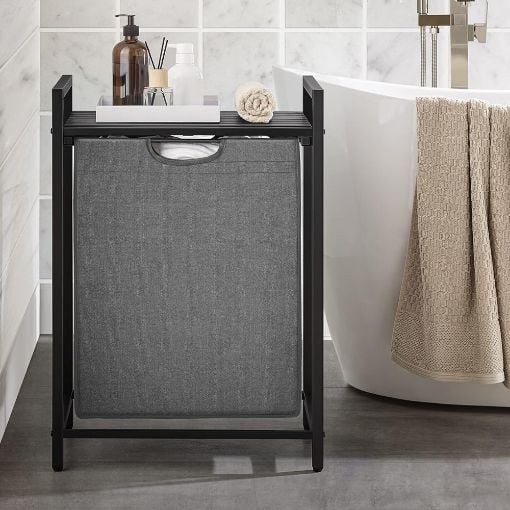 Εικόνα της Vasagle Καλάθι Απλύτων Μεταλλικό Grey BLH101G01