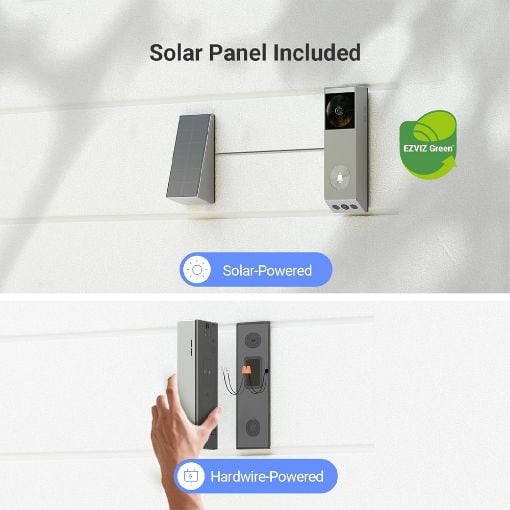 Εικόνα της Battery Video Doorbell Ezviz EP3x Pro Dual-Lens 2K/FHD with Solar Panel