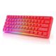 Εικόνα της Πληκτρολόγιο HK Gaming GK61 RGB Gateron Black Switch (US) Red