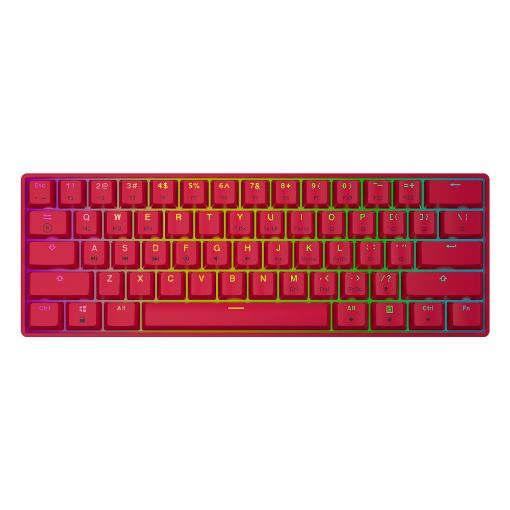 Εικόνα της Πληκτρολόγιο HK Gaming GK61 RGB Gateron Black Switch (US) Red