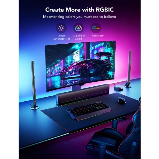 Εικόνα της Govee H6047 RGBIC Wireless Gaming Light Bars with Smart Controller Black