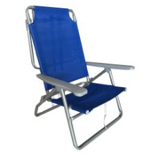 Εικόνα της Καρέκλα Παραλίας Μεταλλική Velco με Μπράτσα & Ψηλή Πλάτη Μπλε 142-3065-1