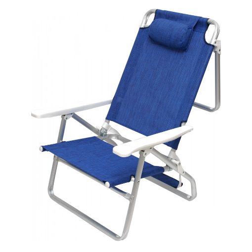 Εικόνα της Καρέκλα Παραλίας Αλουμινίου Velco με Μπράτσα 2x1 Μπλε 141-0590-1