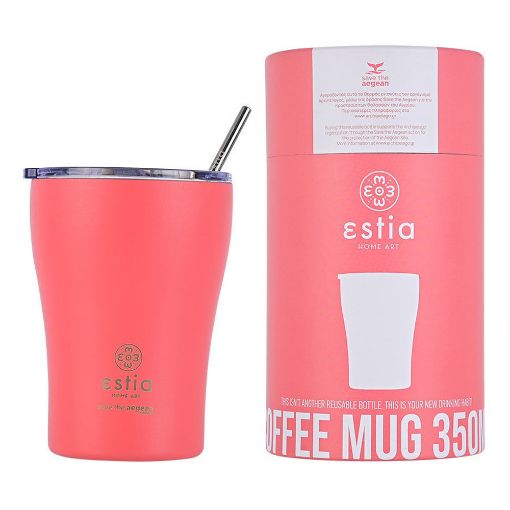 Εικόνα της Ποτήρι Θερμός Estia Coffee Mug Save The Aegean Fusion Coral 350ml 01-12199