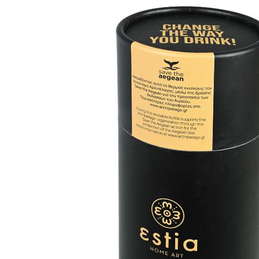 Εικόνα της Μπουκάλι Θερμός Estia Flask Lite Save The Aegean 500ml Midnight Black 01-17989