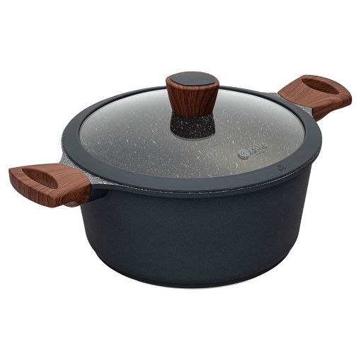 Εικόνα της Κατσαρόλα Estia Stone Αντικολλητική 24cm Αλουμινίου 4.5Lt 01-1148