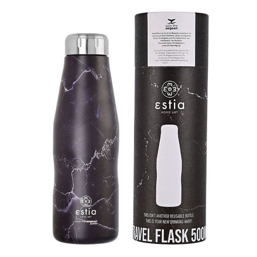 Εικόνα της Μπουκάλι Θερμός Estia Travel Flask Save The Aegean 500ml Pentelica Black 01-16609