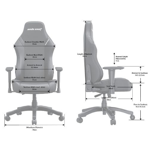 Εικόνα της Gaming Chair Anda Seat AD18 Large Luna Black AD18-44-B-PV