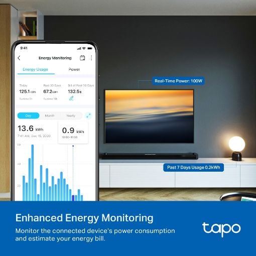Εικόνα της Smart Plug Tp-Link Tapo P110M with Energy Monitor White