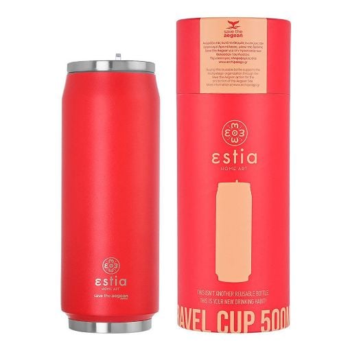 Εικόνα της Ποτήρι Θερμός Estia Travel Cup Save The Aegean 500ml Scarlet Red 01-9854