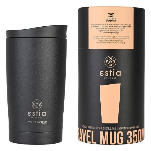 Εικόνα της Ποτήρι Θερμός Estia Travel Mug Save The Aegean 350ml Midnight Black 01-20361