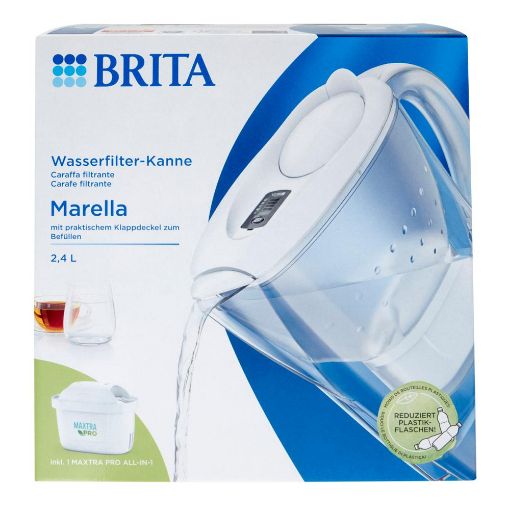 Εικόνα της Σετ Πλαστική Κανάτα Brita Marella & 1 Ανταλλακτικό Φίλτρο Maxtra Pro 2400ml White 1051439