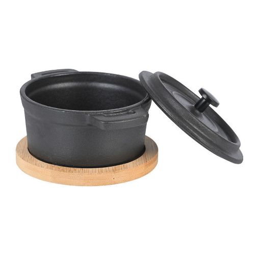 Εικόνα της Κατσαρολάκι με Βάση Bamboo Estia Iron Μαντεμένιο 10cm 01-18696