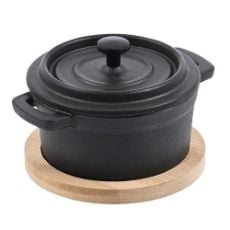 Εικόνα της Κατσαρολάκι με Βάση Bamboo Estia Iron Μαντεμένιο 10cm 01-18696