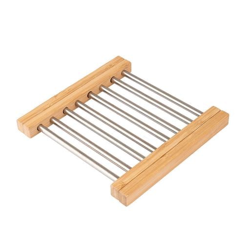 Εικόνα της Βάση Μαγειρικού Σκεύους Estia Bamboo Essentials Πτυσσόμενη με Ανοξείδωτο Ατσάλι 22x21.3x2.2cm 01-13011