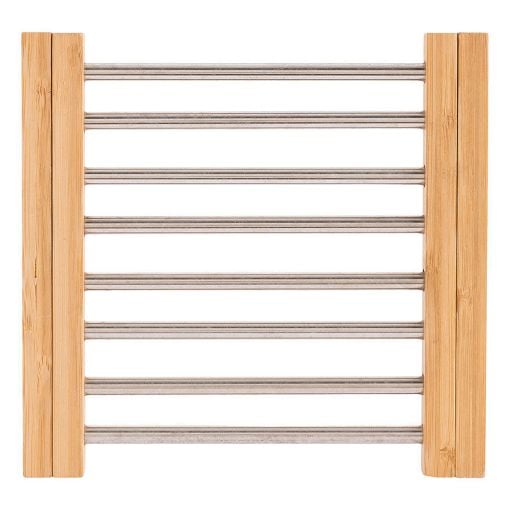 Εικόνα της Βάση Μαγειρικού Σκεύους Estia Bamboo Essentials Πτυσσόμενη με Ανοξείδωτο Ατσάλι 22x21.3x2.2cm 01-13011