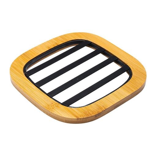 Εικόνα της Βάση Μαγειρικού Σκεύους Estia Bamboo Essentials Μεταλλική 17x17x1cm Μαύρο 01-13189