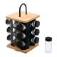 Εικόνα της Βάση Μπαχαρικών Estia Bamboo Essentials Περιστρεφόμενη με 12 Γυάλινα Δοχεία Μαύρη 01-14650