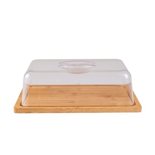 Εικόνα της Βάση Τυριών Estia Bamboo Essentials με Πλαστικό Καπάκι 24x18x7.5cm 01-12960