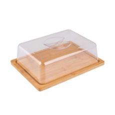 Εικόνα της Βάση Τυριών Estia Bamboo Essentials με Πλαστικό Καπάκι 24x18x7.5cm 01-12960