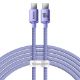 Εικόνα της Καλώδιο Baseus Crystal Shine USB-C to USB-C Braided 100W 2m Purple CAJY000705