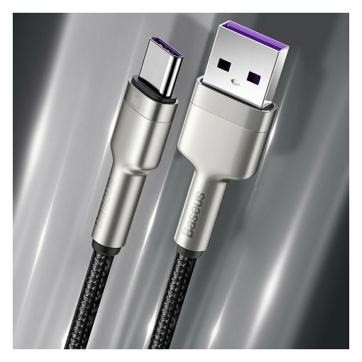 Εικόνα της Καλώδιο Baseus Cafule USB-A to USB-C Braided 66W 0.25m Black CAKF000001