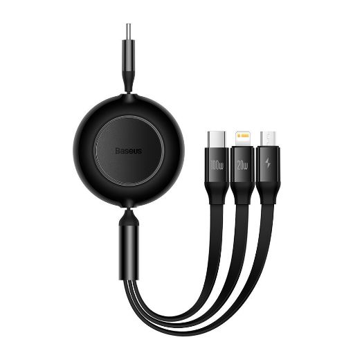 Εικόνα της Καλώδιο Baseus Bright Mirror 4 3in1 USB-C to USB-C / Lightning / micro USB 1.1m Black CAMJ010201