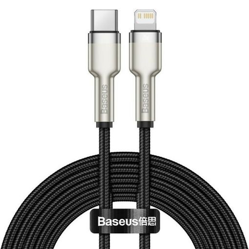 Εικόνα της Καλώδιο Baseus Cafule Metal USB-C to Lightning Braided 20W 2m Black CATLJK-B01