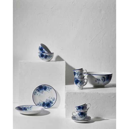 Εικόνα της Πιάτο Βαθύ Estia Blue Rose Πορσελάνινο 23cm 07-16104