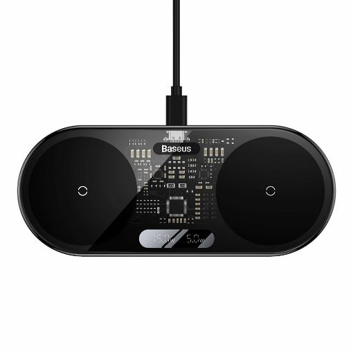 Εικόνα της Ασύρματος Φορτιστής Baseus Digital LED Display Dual 20W Black WXSX010101