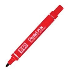 Εικόνα της Ανεξίτηλος Μαρκαδόρος Pentel N50 2mm Bullet Point Red N50-BE