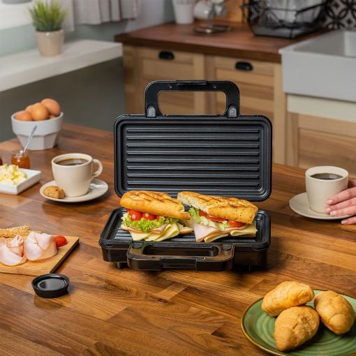 Εικόνα της Τοστιέρα Estia King Toast 2 Θέσεων 900w Με Βαθιές Αποσπώμενες Αντικολλητικές Πλάκες 06-12359