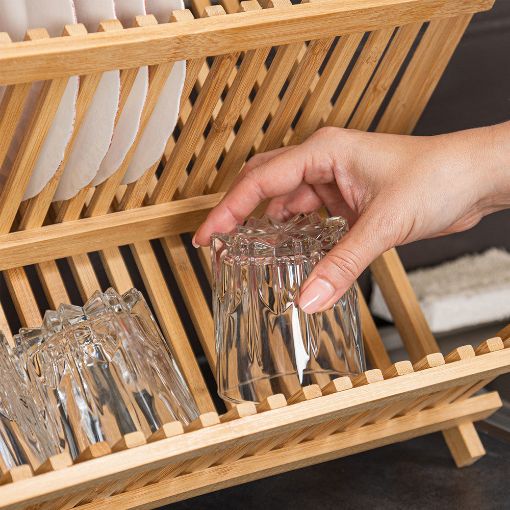 Εικόνα της Πιατοθήκη Estia Bamboo Essentials Αναδιπλούμενη 2 Θέσεων 42x27.5x38cm 01-12977
