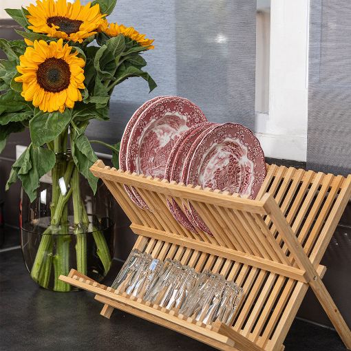 Εικόνα της Πιατοθήκη Estia Bamboo Essentials Αναδιπλούμενη 2 Θέσεων 42x27.5x38cm 01-12977