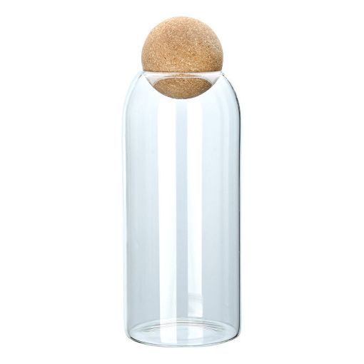 Εικόνα της Δοχείο Αποθήκευσης Γυάλινο Estia 950ml Με Καπάκι Φελλού 01-19617