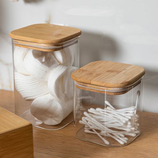 Εικόνα της Δοχείο Αποθήκευσης Estia Bamboo Essentials 950ml Γυάλινο Με Καπάκι 01-12939