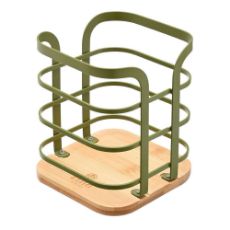 Εικόνα της Θήκη Για Κουτάλες Estia Bamboo Essentials Μεταλλική 12x12x14.5cm Λαδί 01-14155