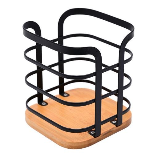 Εικόνα της Θήκη Για Κουτάλες Estia Bamboo Essentials Μεταλλική 12x12x14.5cm Μαύρη 01-13219