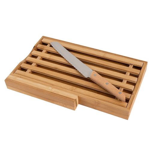 Εικόνα της Επιφάνεια Κοπής Estia Bamboo Essentials Με Μαχαίρι Ψωμιού 35.5x22x3.5cm 01-12946
