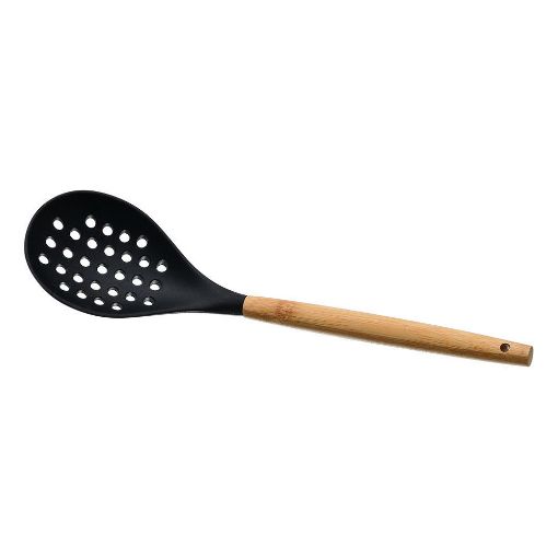 Εικόνα της Κουτάλα Τρυπητή Estia Bamboo Essentials Σιλικόνης Μαύρη 01-14643