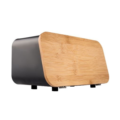 Εικόνα της Ψωμιέρα Estia Bamboo Essentials Μεταλλική Με Καπάκι 34.5x19x17cm Μαύρη 01-12861