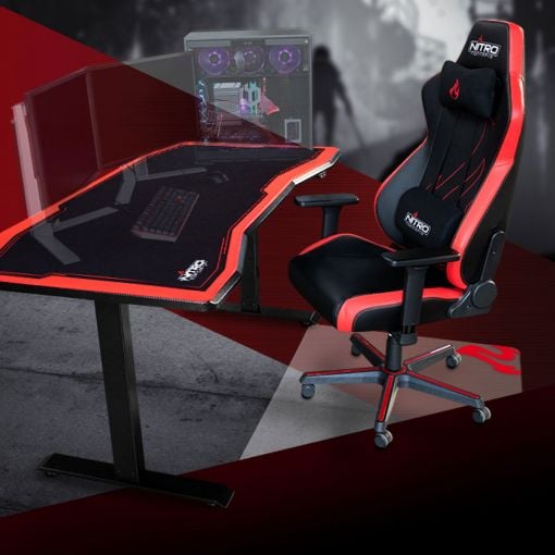 Εικόνα της Gaming Desk Nitro Concepts D16E Adjustable Carbon Red NC-GP-DK-007