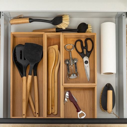 Εικόνα της Κουτί Οργάνωσης Συρταριού Estia Bamboo Essentials 15x15x7cm 03-17545