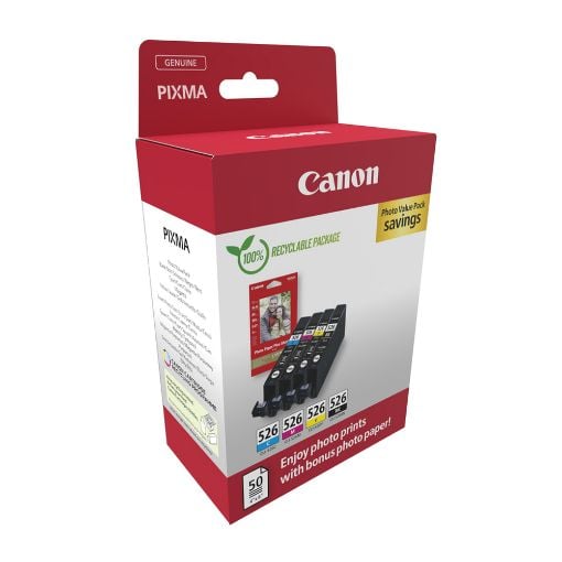 Εικόνα της Πακέτο 4 Μελανιών Canon CLI-526 Black/Cyan/Magenta/Yellow 4540B019