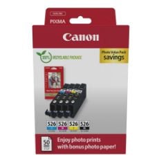 Εικόνα της Πακέτο 4 Μελανιών Canon CLI-526 Black/Cyan/Magenta/Yellow 4540B019