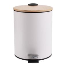 Εικόνα της Καλαθάκι Μπάνιου Estia Bamboo Essentials Μεταλλικό Soft Close 5lt White 02-12731