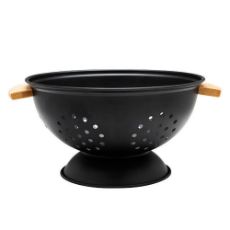 Εικόνα της Σουρωτήρι Ζυμαρικών Estia Bamboo Eessentials Μεταλλικο Με Λαβές 24x24x13.7cm Μαύρο 01-12915
