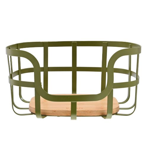 Εικόνα της Φρουτιέρα Estia Bamboo Essentials Μεταλλική 24x24x12.7cm Λαδί 01-14162