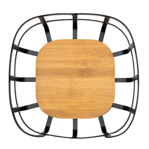 Εικόνα της Φρουτιέρα Estia Bamboo Essentials Μεταλλική 24x24x12.7cm Μαύρη 01-13226