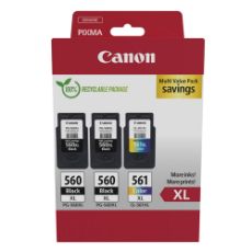 Εικόνα της Πακέτο 3 Μελανιών Canon 2 x PG-560XL & CL-561XL 3712C009